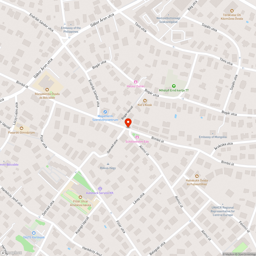 Bimbó úti átkelőhely bejelentés helye