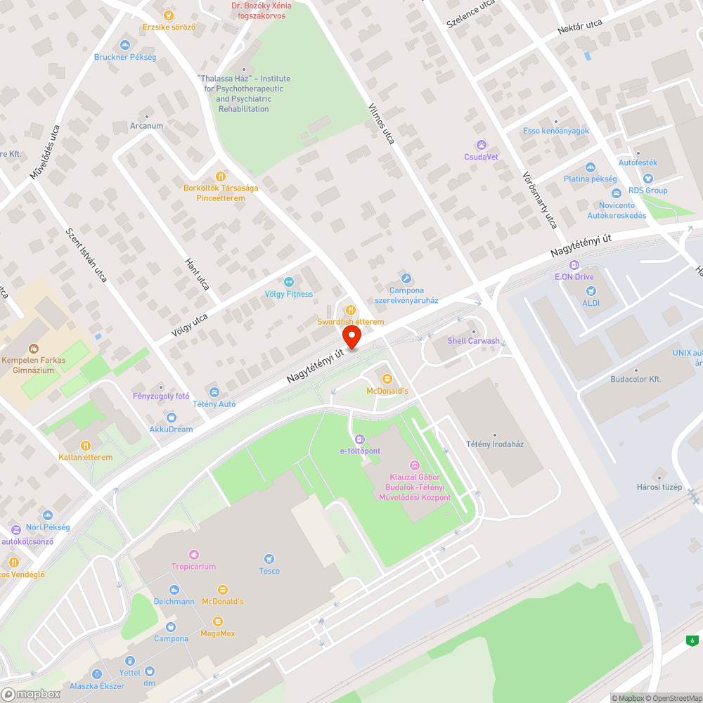 Hibás járda bejelentés helye