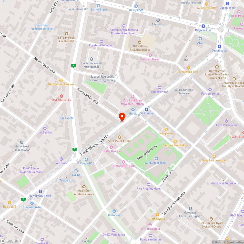 Hiányzó tábla - Petőfi Sándor sugárút/Nemes Takács utca bejelentés helye