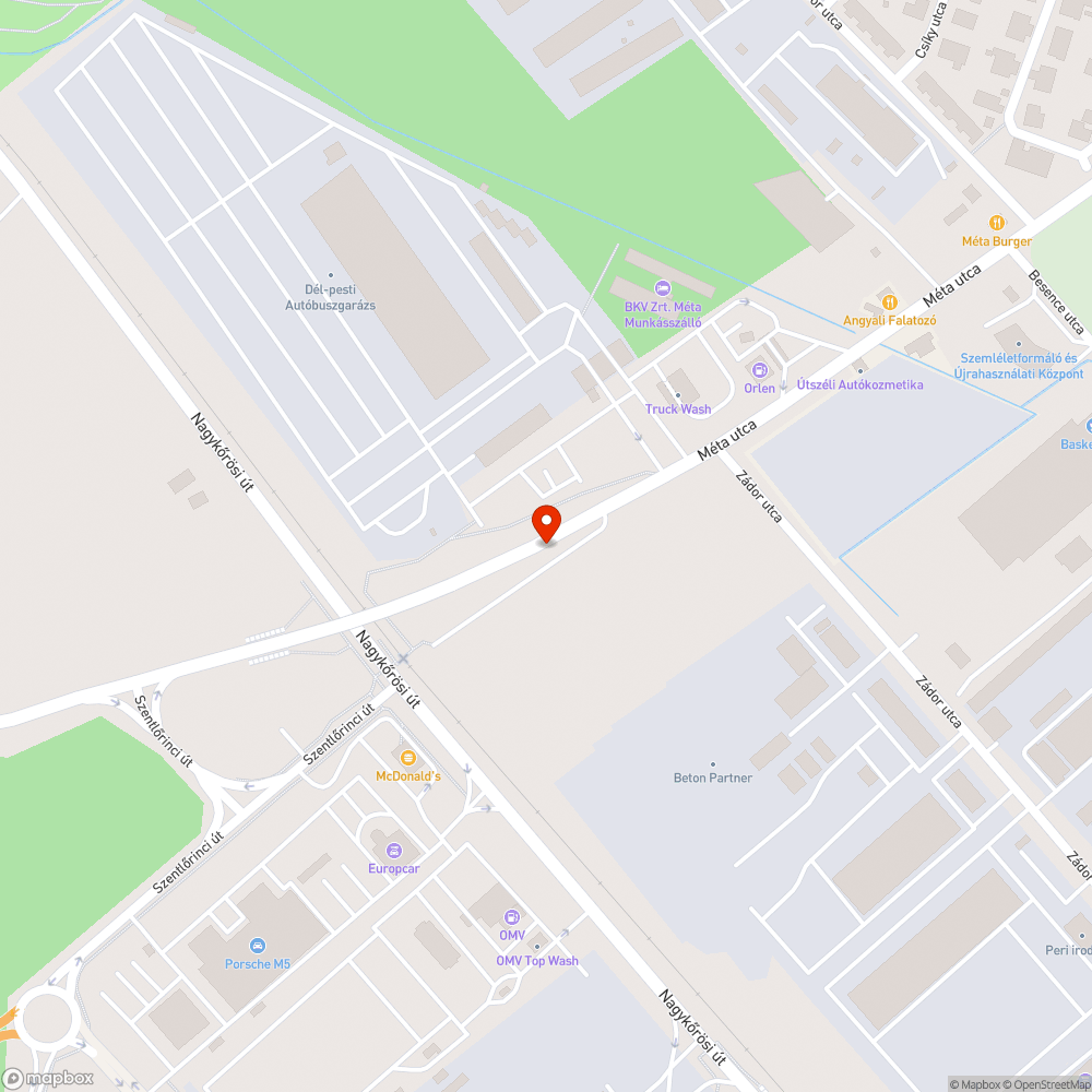 Méta utcai felüljáró mellett szemét bejelentés helye