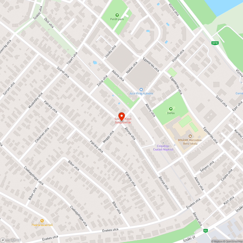 Kátyú az Áfonya utcában bejelentés helye