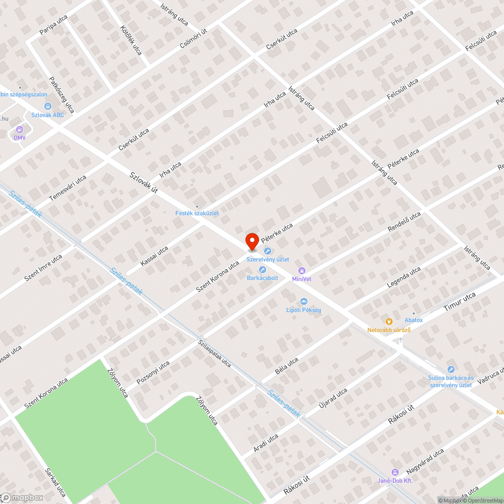 Mély kátyú a Szlovák úton bejelentés helye