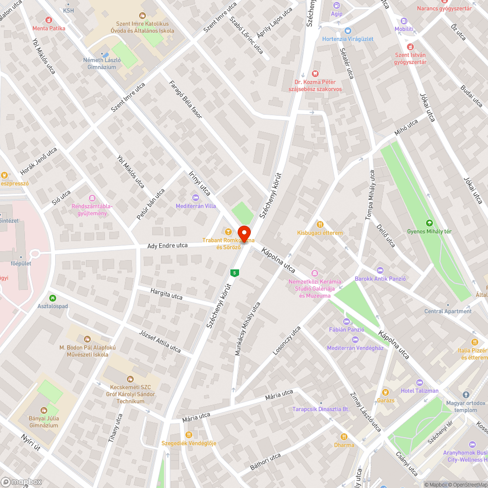 Hiányzó fényterelő bejelentés helye