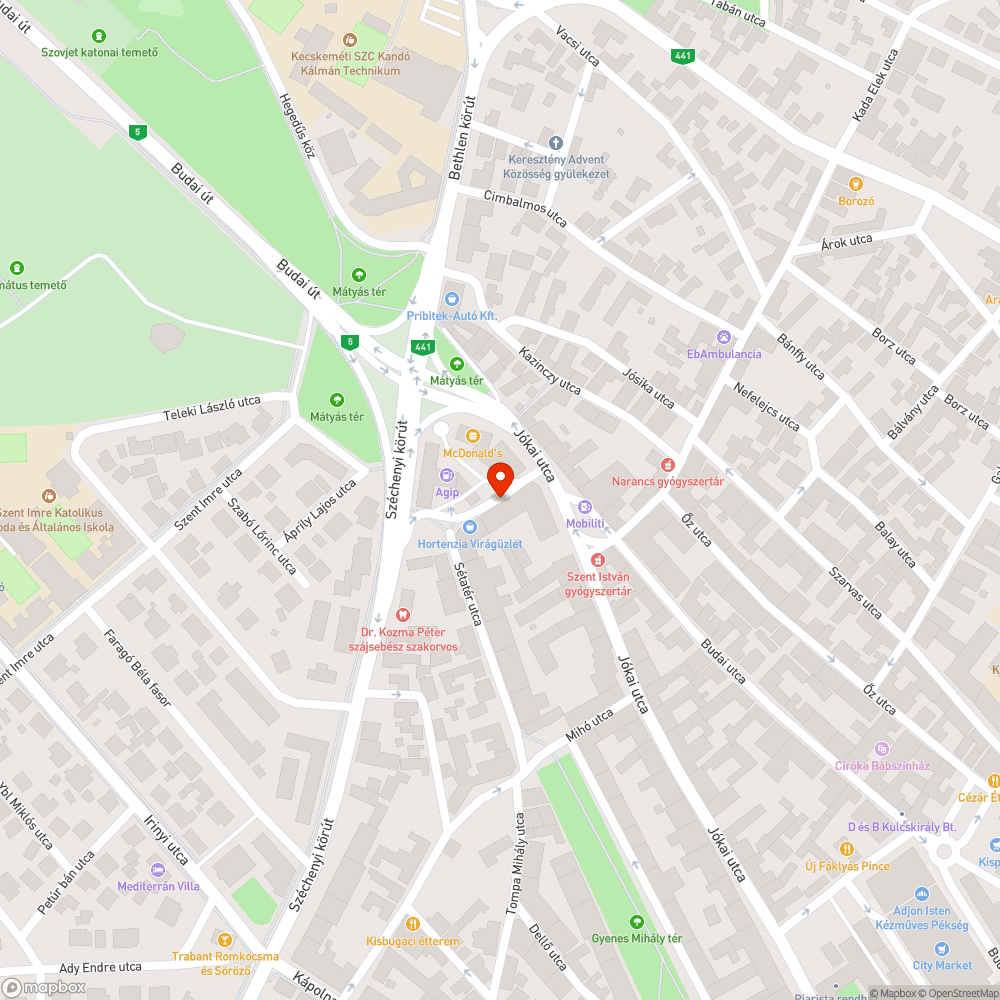 Hiányzó felület bejelentés helye