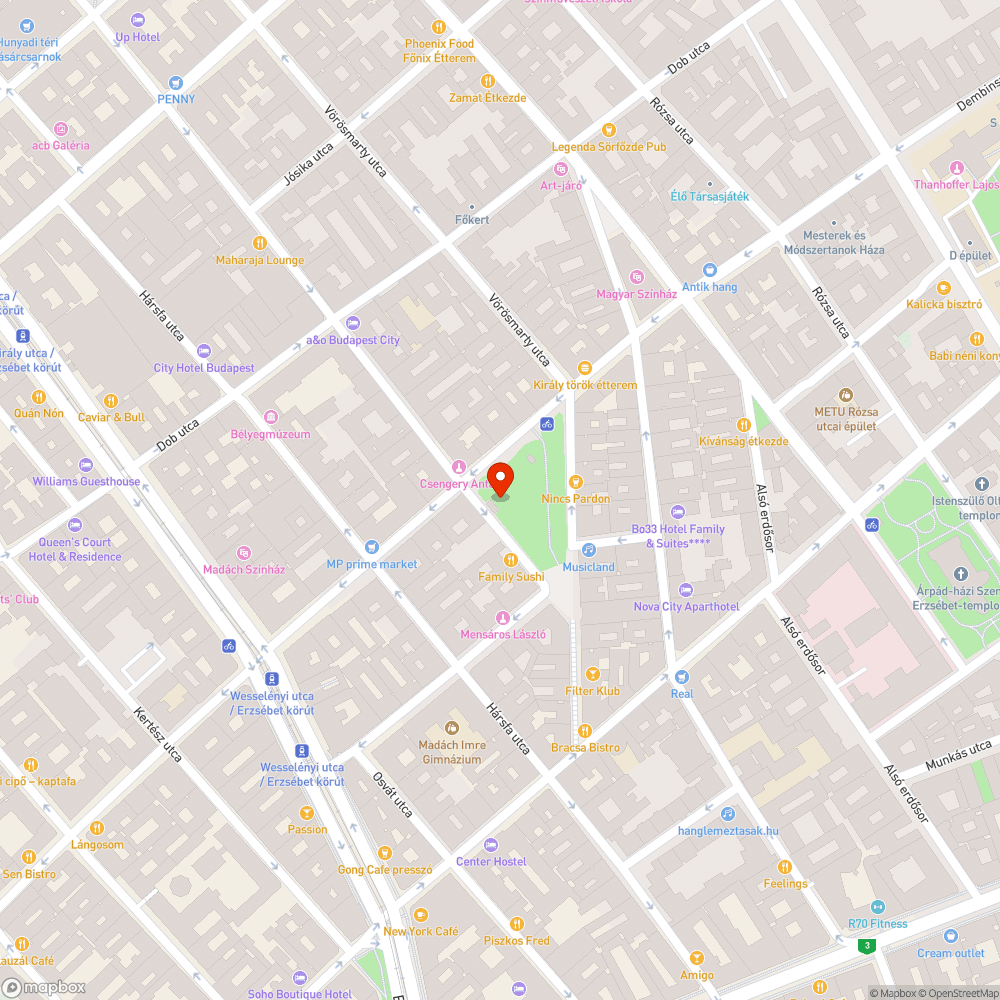 Balesetveszély - a pad felújítása miatt bejelentés helye