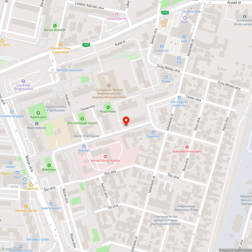 Rendszám nélküli, elhagyott autó Újpesten bejelentés helye