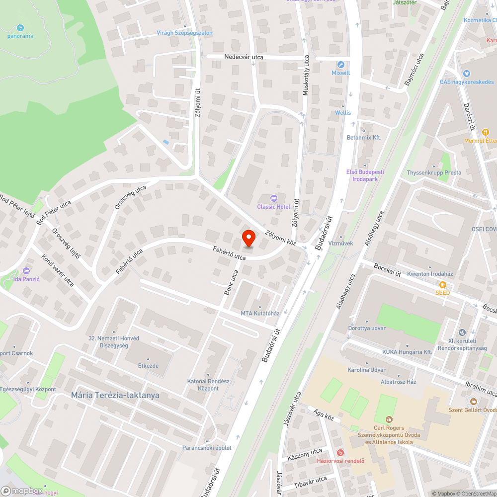 Növényekkel beültetett járda bejelentés helye