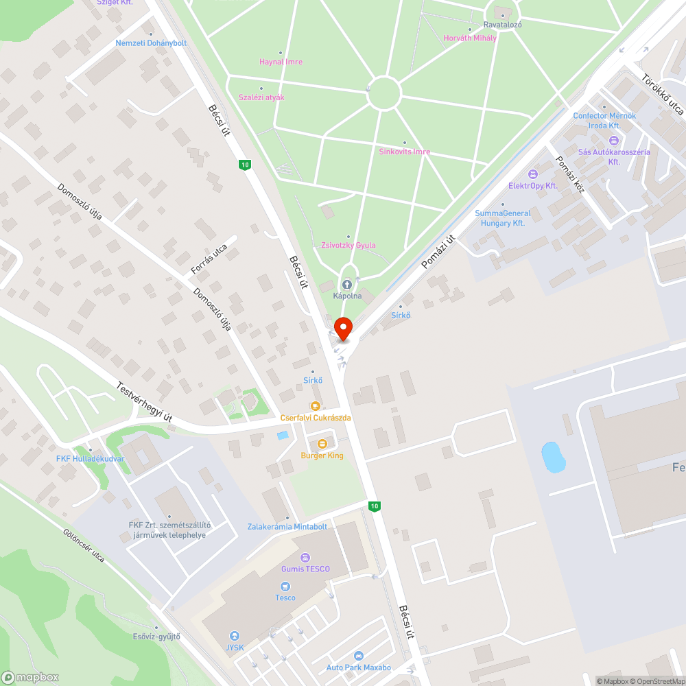 Törmelékkupac bejelentés helye