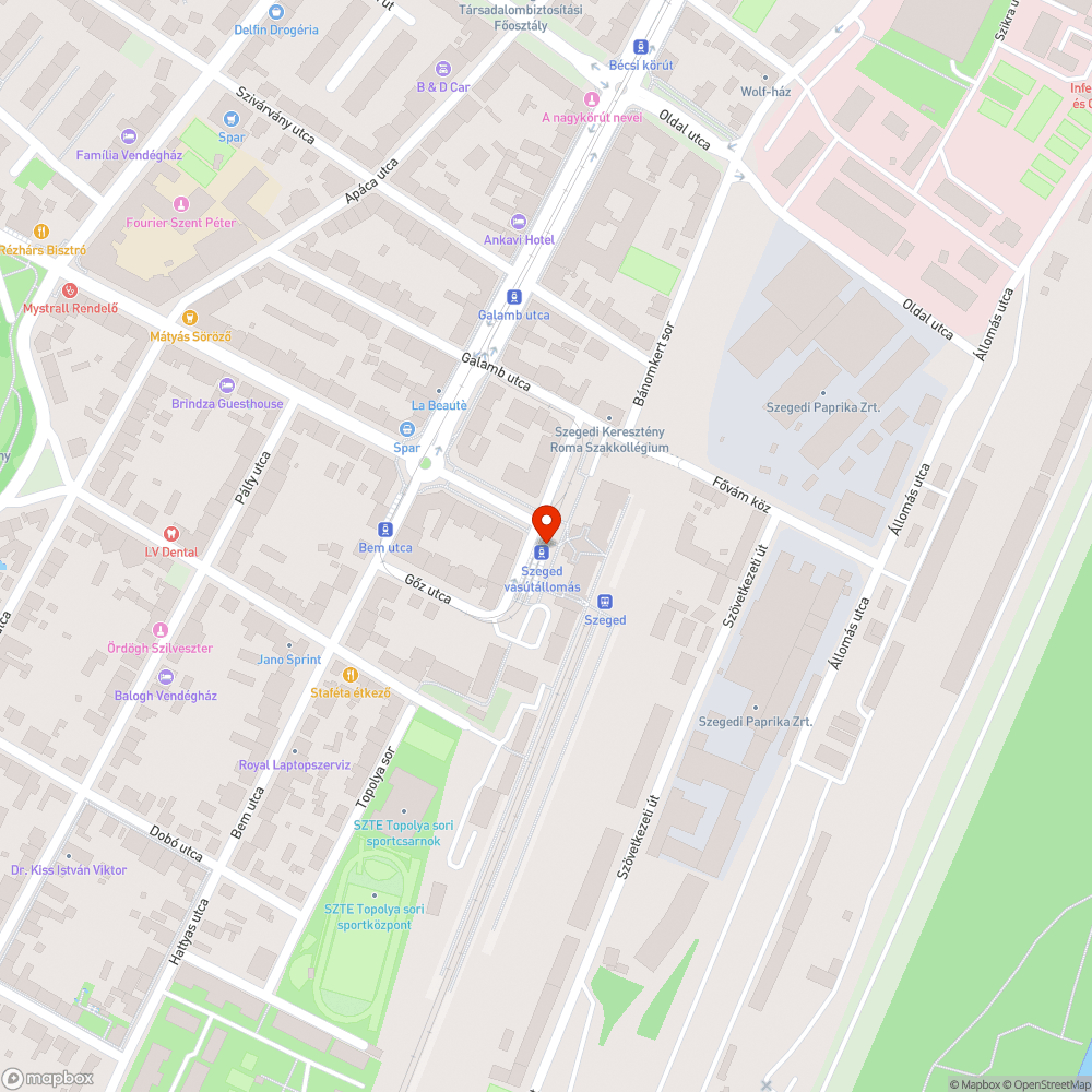 S20-as vonatok és csatlakozásuk bejelentés helye