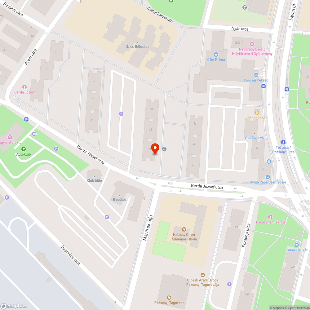 Kidöntött tábla bejelentés helye