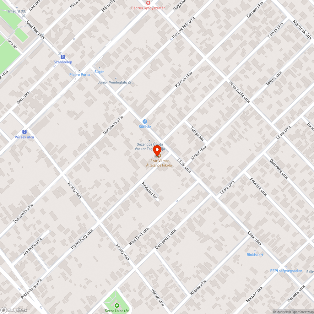 Életveszélyes iskolai gyalogátkelő bejelentés helye