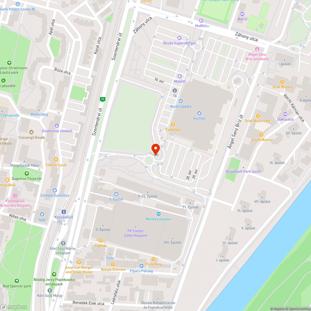 Lekopott zebra az Auchan Aquincumnál bejelentés helye