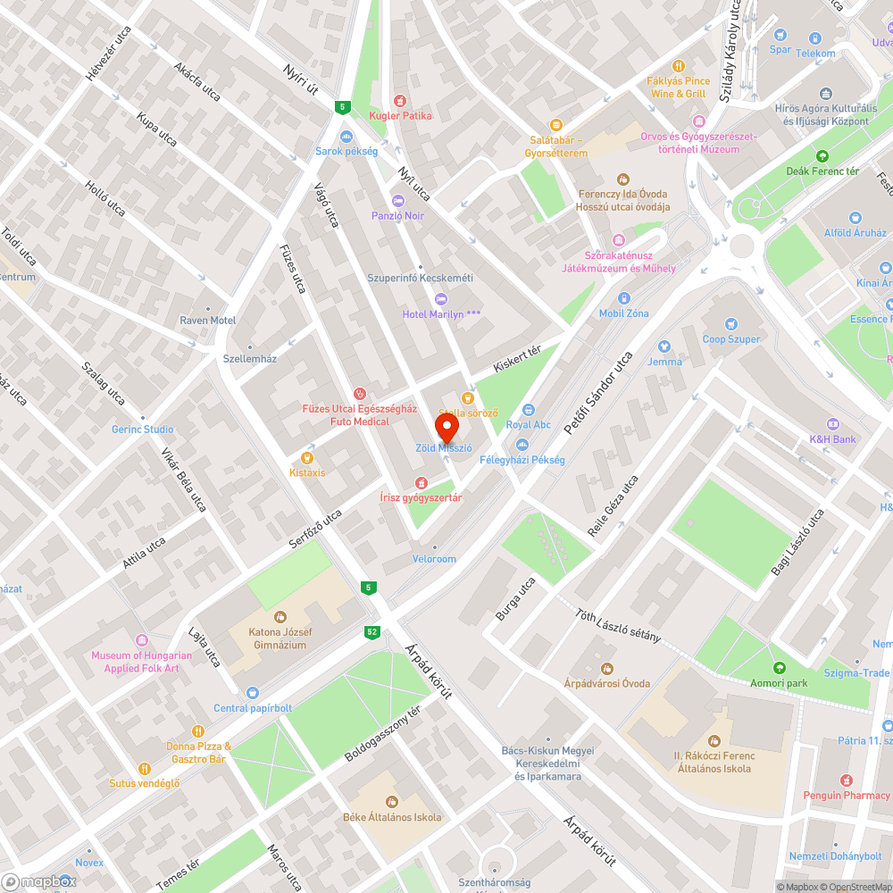 Nem működő közvilágítás a Vágó utcán bejelentés helye