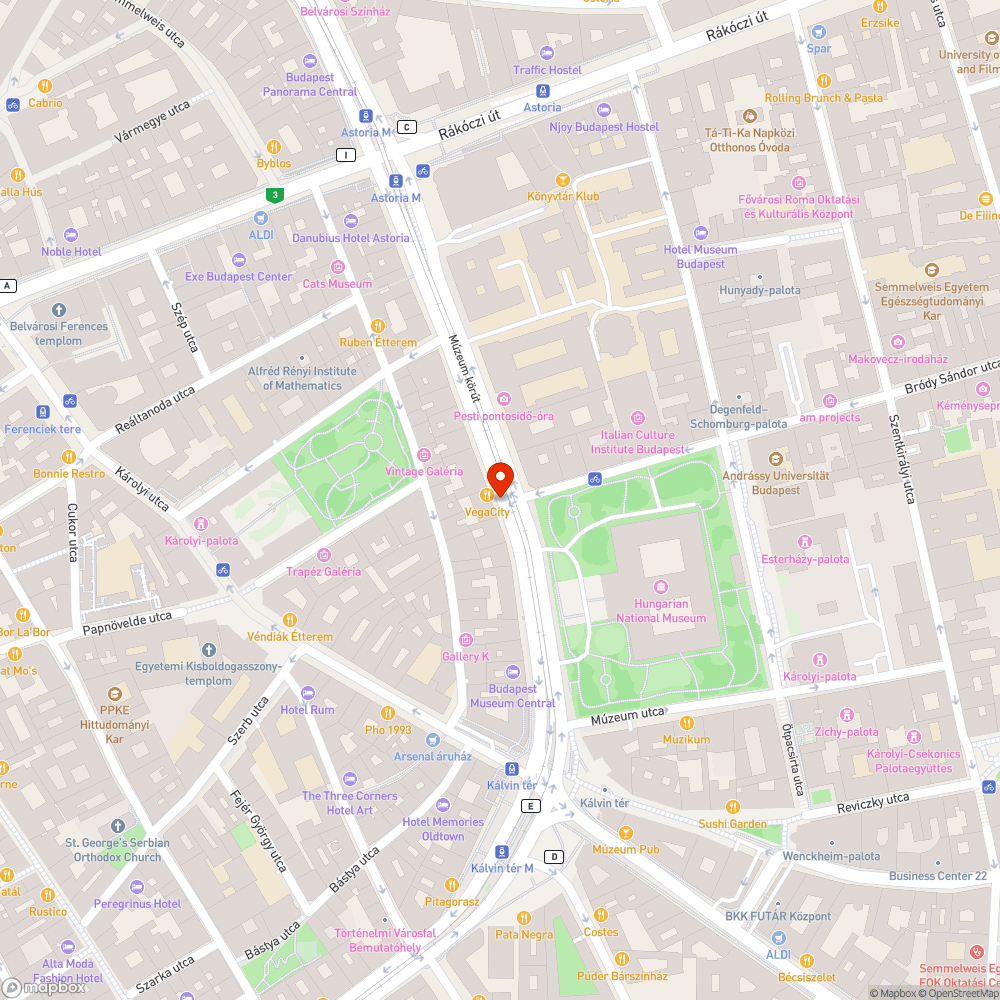 Szélesebb kerékpársávot a Múzeum körútra! bejelentés helye