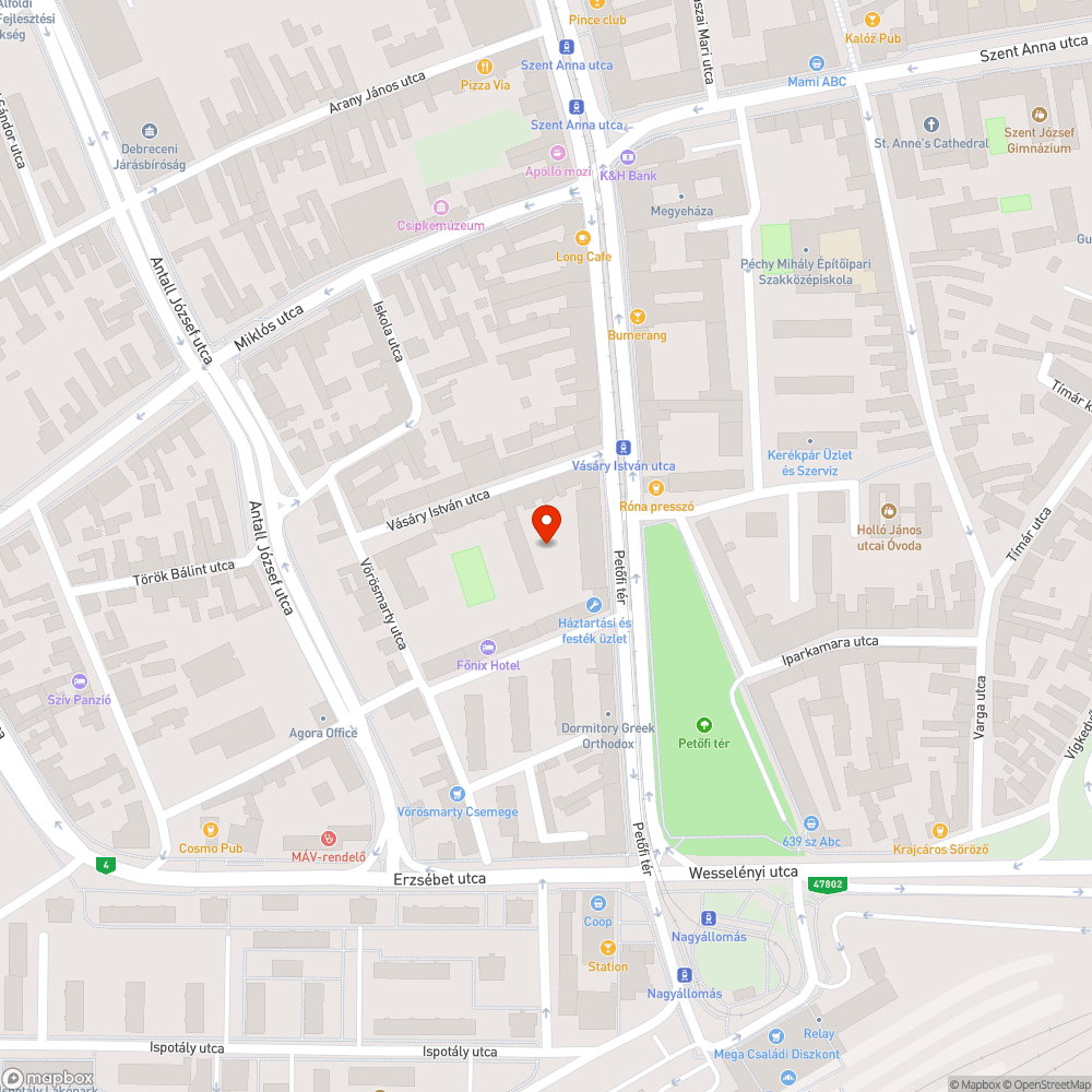 Kiterjedt közvilágítási hiba Debrecen belvárosában bejelentés helye