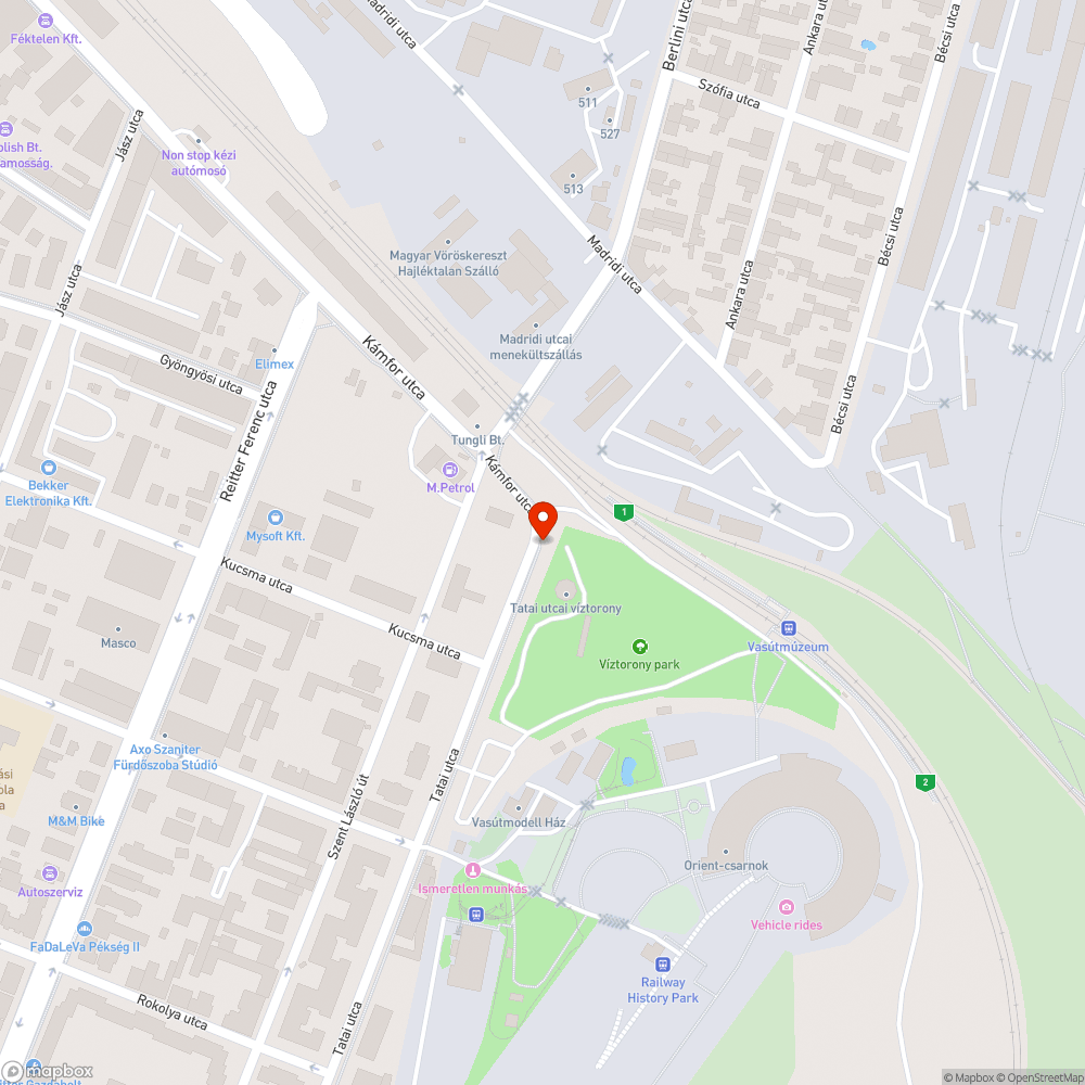 Tatai út - Kámfor utca sarok bejelentés helye