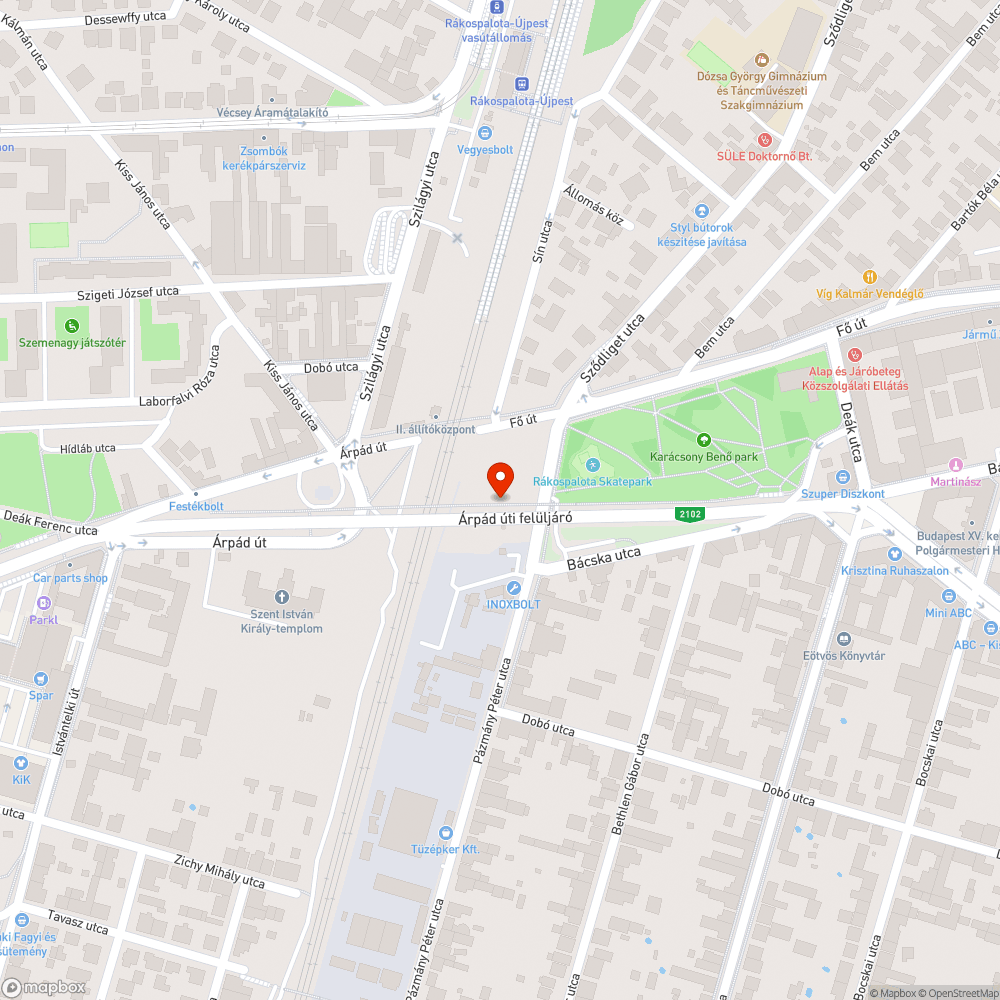 Szemétlerakás az Árpád úti felüljáró alatt bejelentés helye