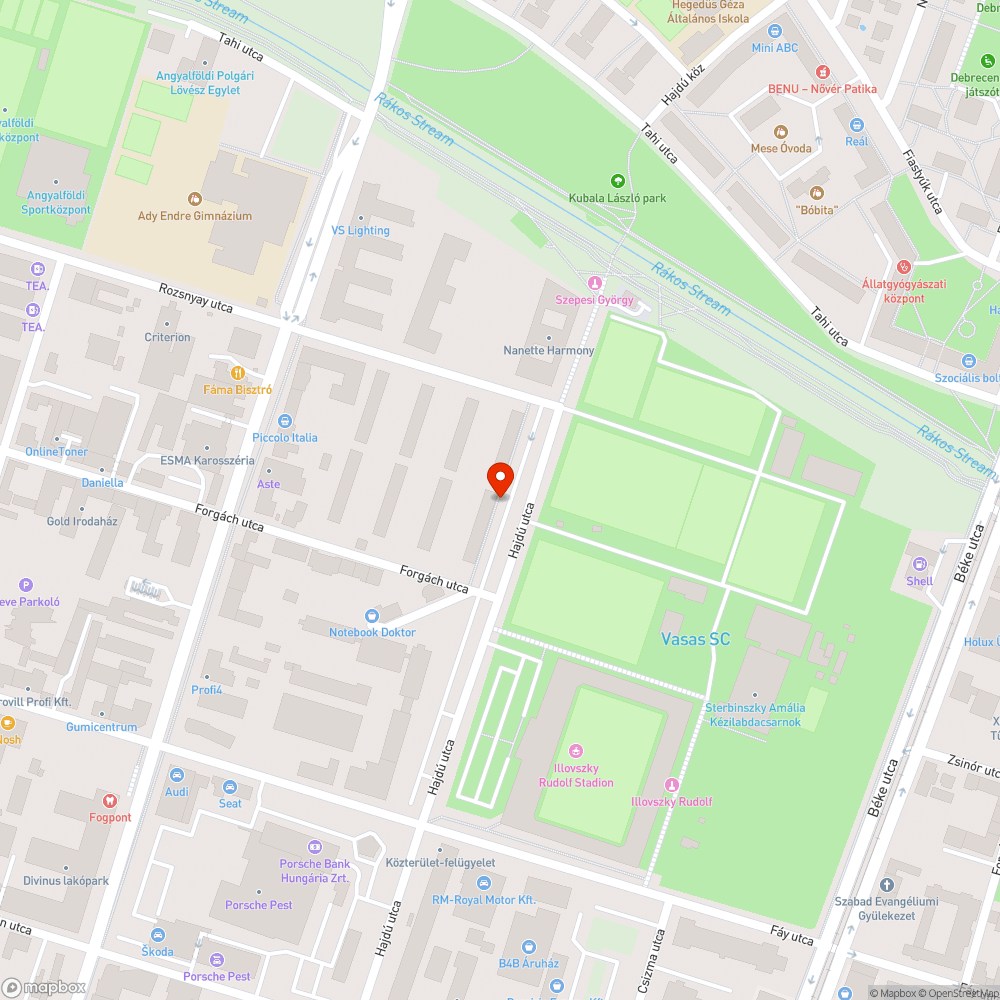 Kidőlt fa bejelentés helye