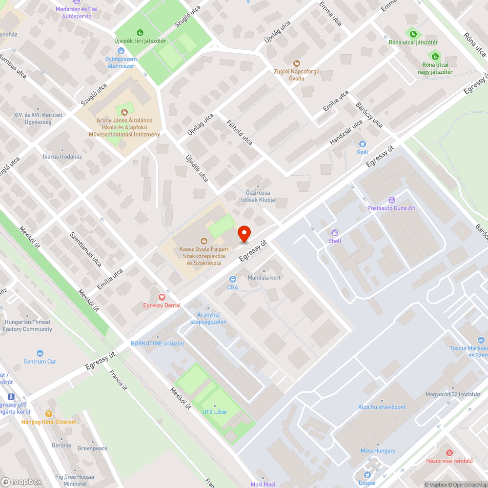 Tönkretett parkoló bejelentés helye