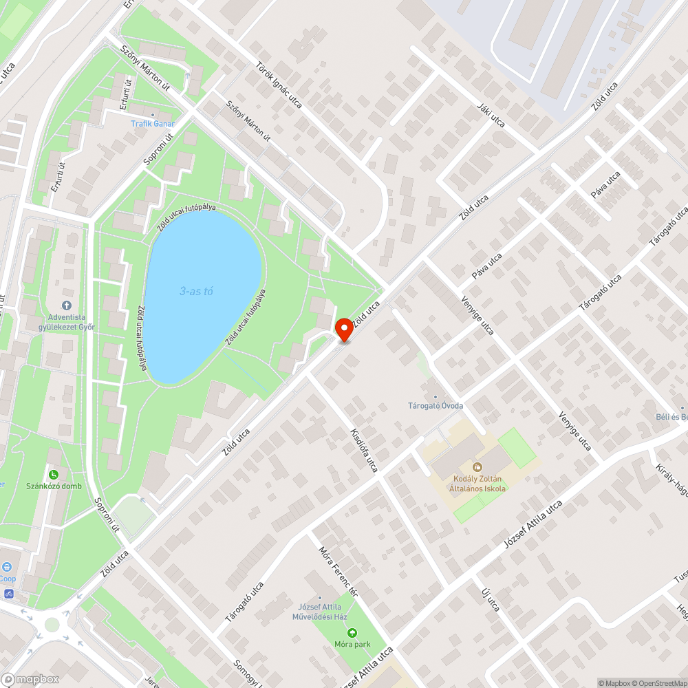 Közvilágítás nem működik Zöld utcában bejelentés helye