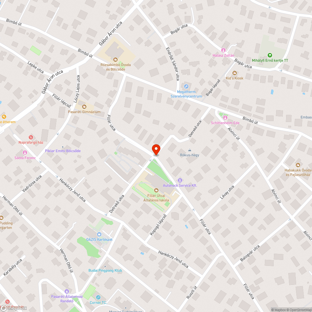 Megrogyott pad bejelentés helye