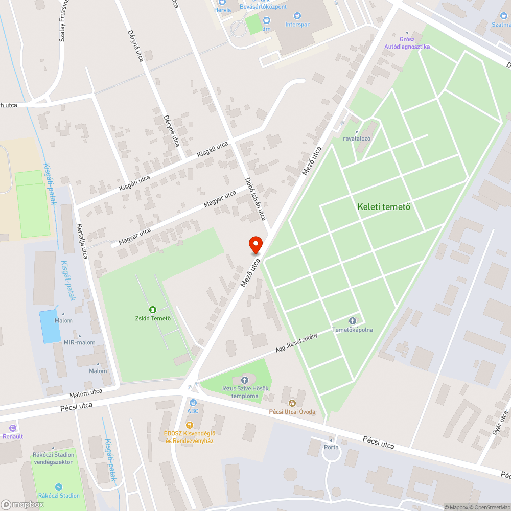 Mező utcán eldugult víznyelők bejelentés helye