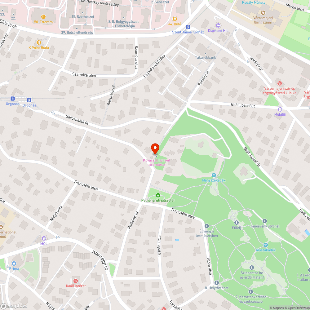 Pethényi út lépcső sötétség bejelentés helye