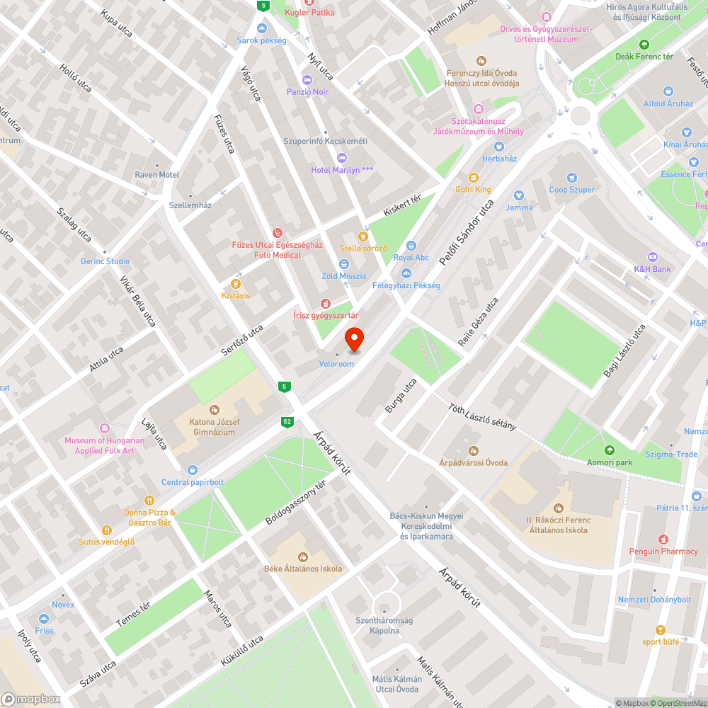 Nem működő közvilágítás a Petőfi Sándor utcán bejelentés helye