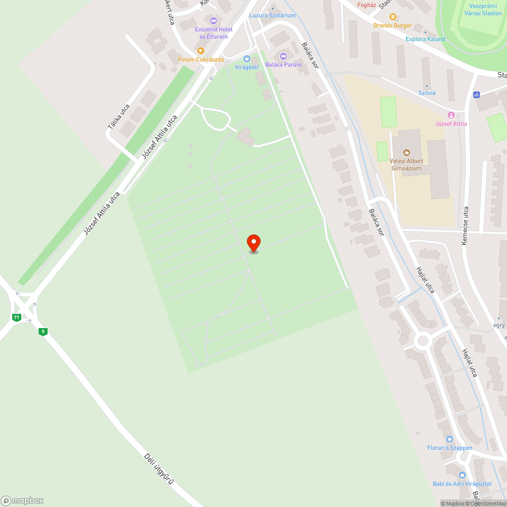 Veszprémi temetőben hiányzó lámpabúra bejelentés helye