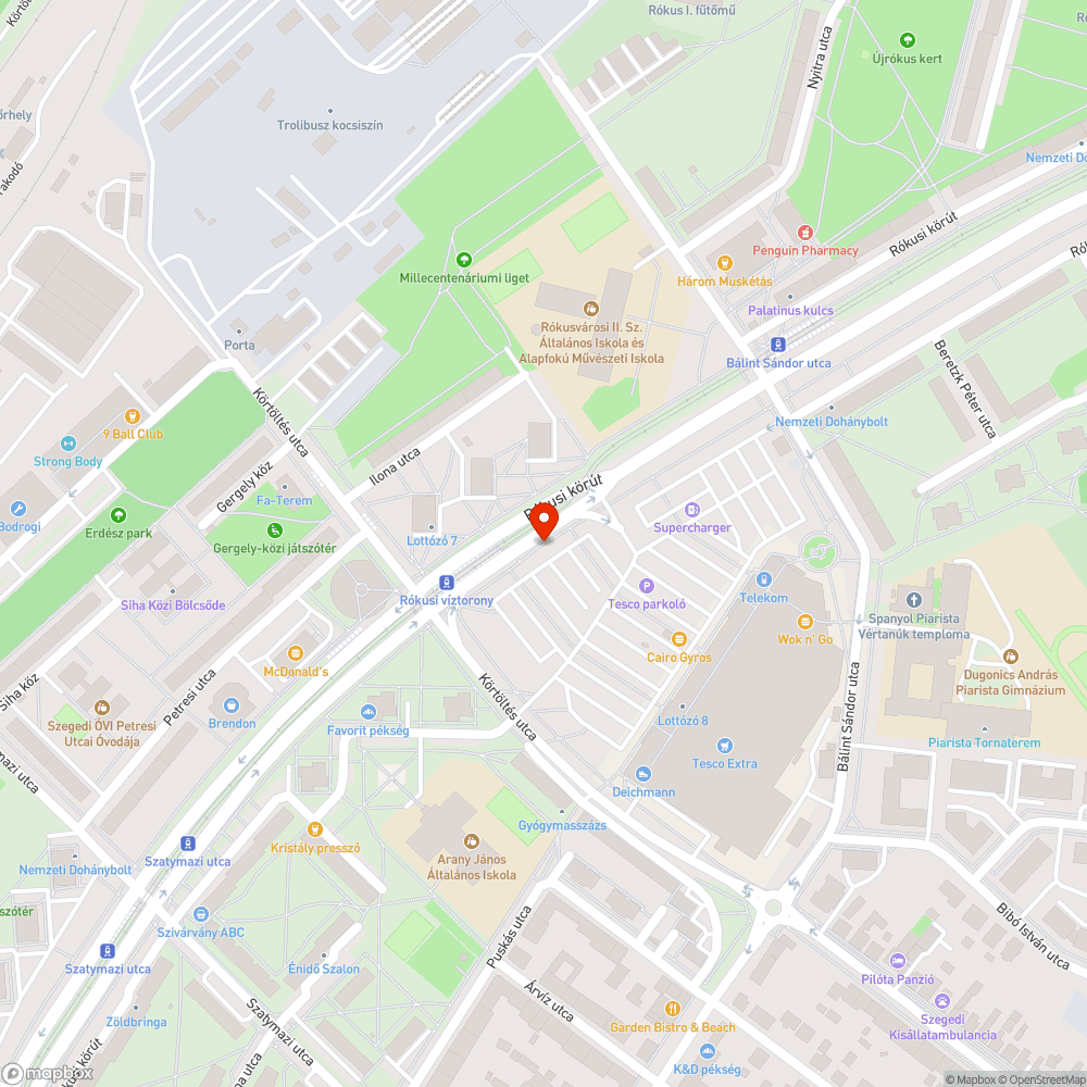 Balesetveszélyes lyukas járda bejelentés helye