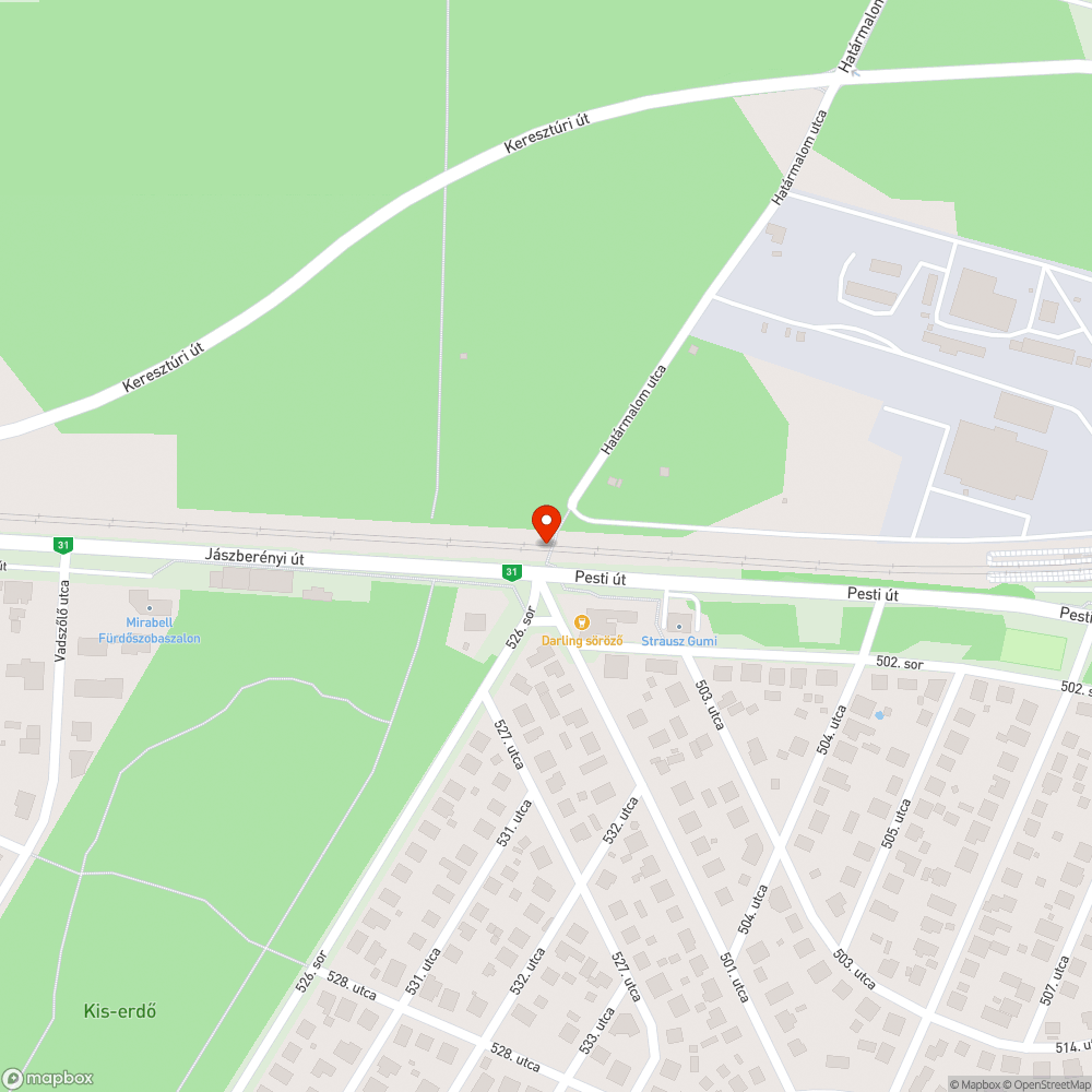 Kibelezett jelzőlámpa bejelentés helye