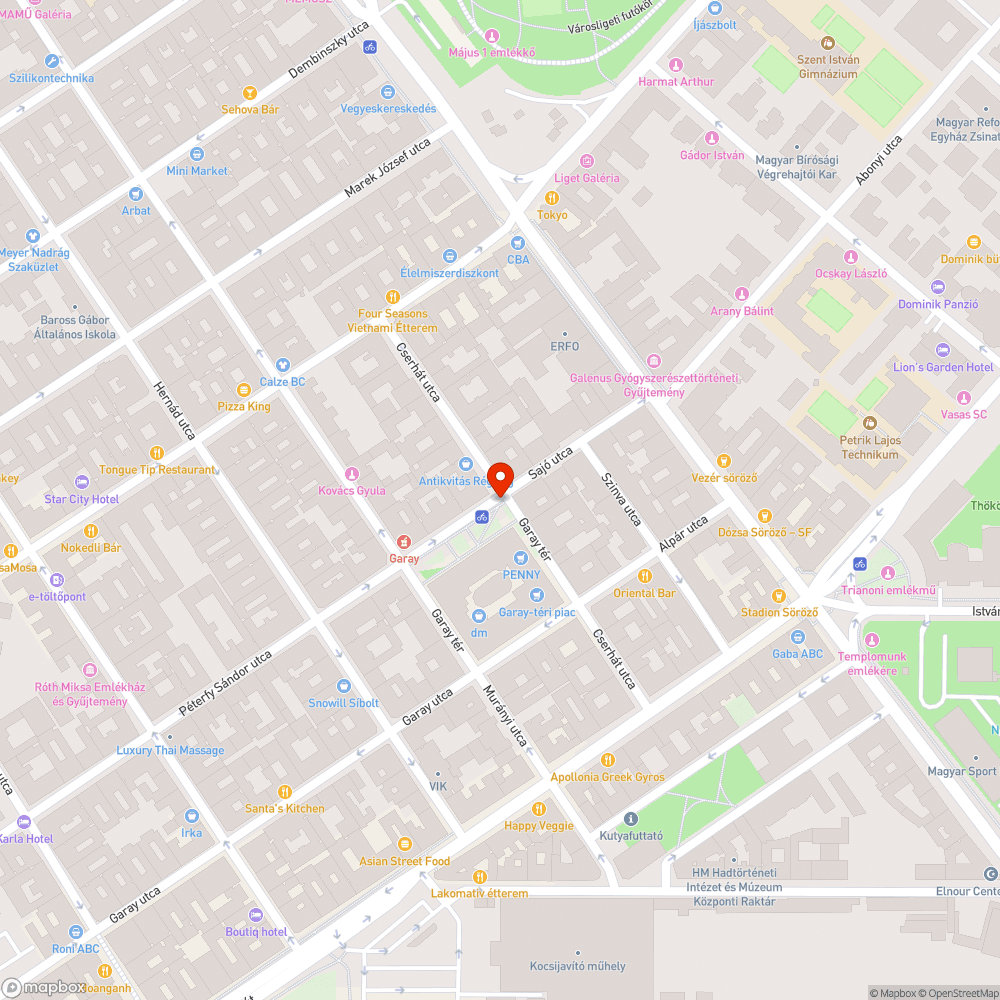 Hiányzó oszlopok a Garay Center előtt bejelentés helye