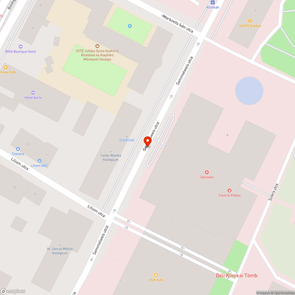 Megsérült útburkolat bejelentés helye