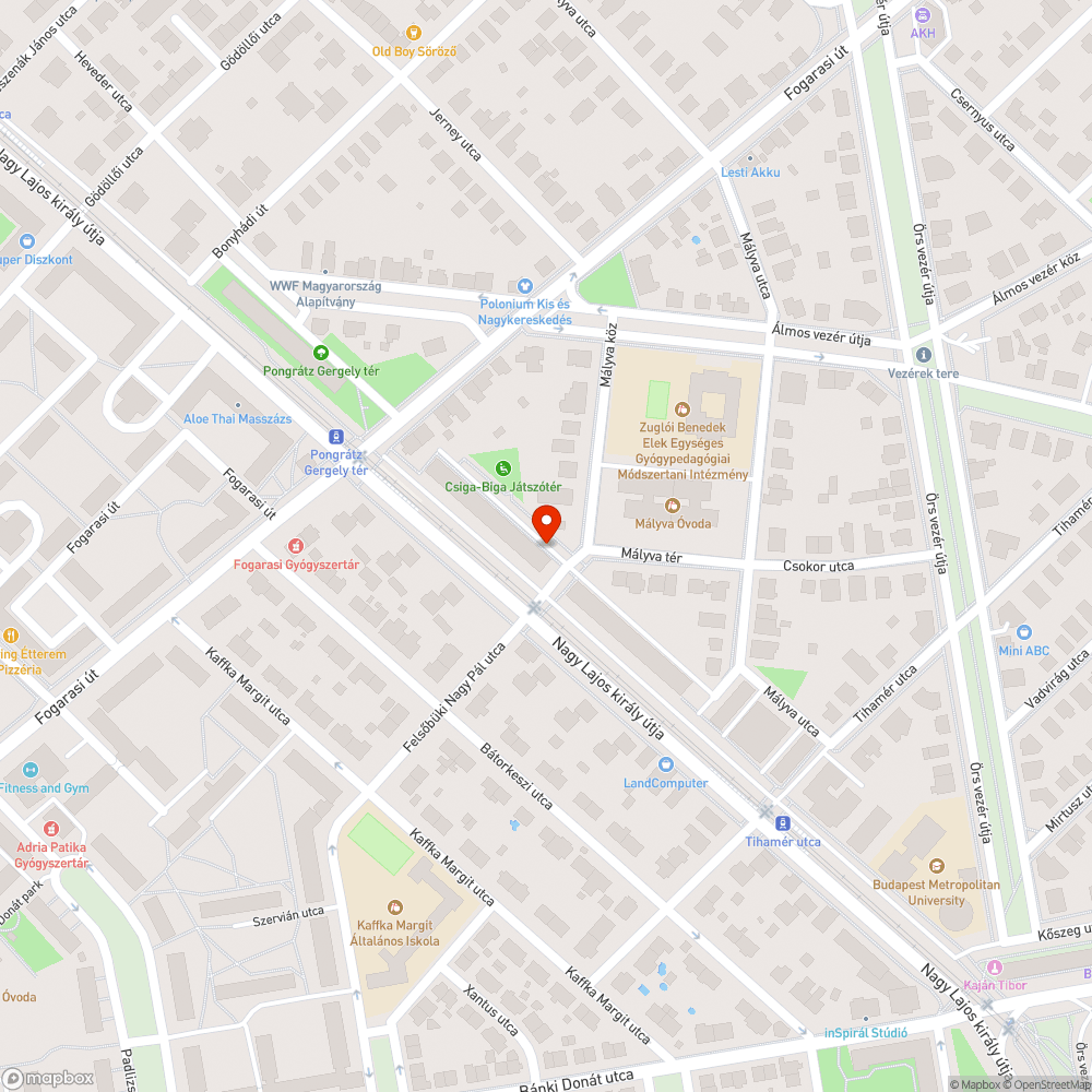 Kiszáradt fa bejelentés helye