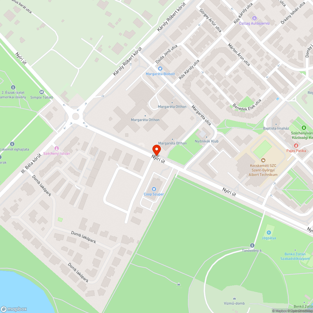 Nyíri úton hatalmas kátyú bejelentés helye