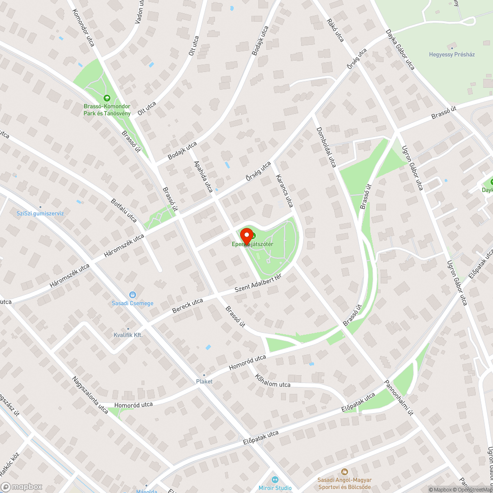 Zöldhulladék fekete zsákban Szent Adalbert tér bejelentés helye