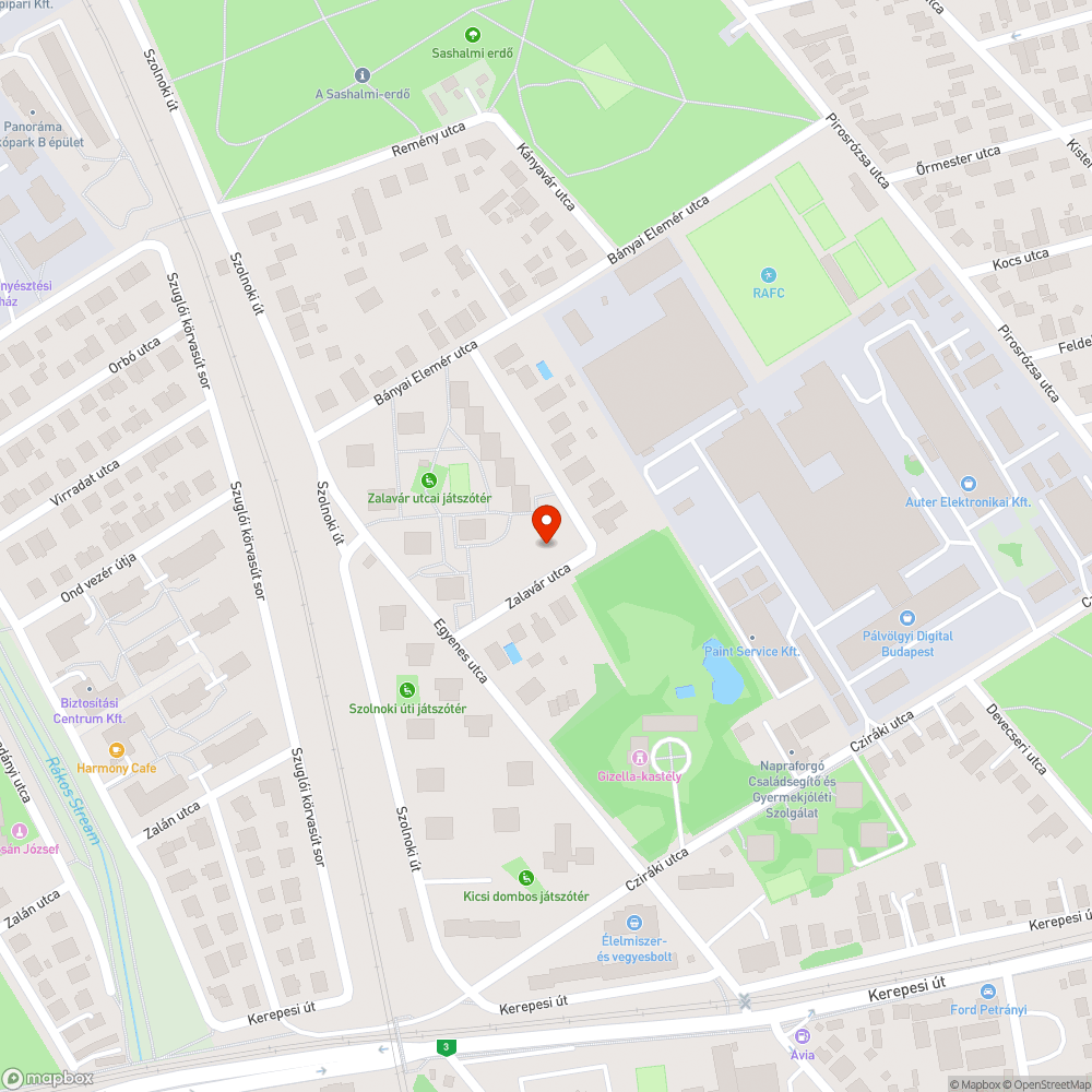 szelektív szemétgyűjtő "sziget" bejelentés helye