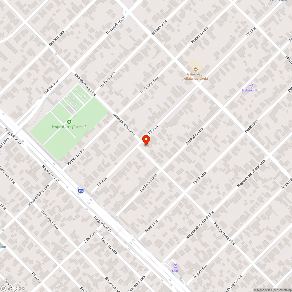 Nem müködő utcai lámpa bejelentés helye