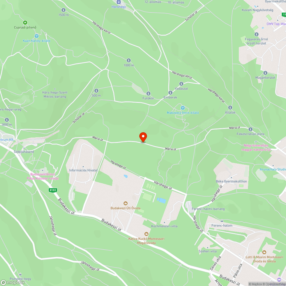 Kidőlt fa a Hárs-hegyen bejelentés helye