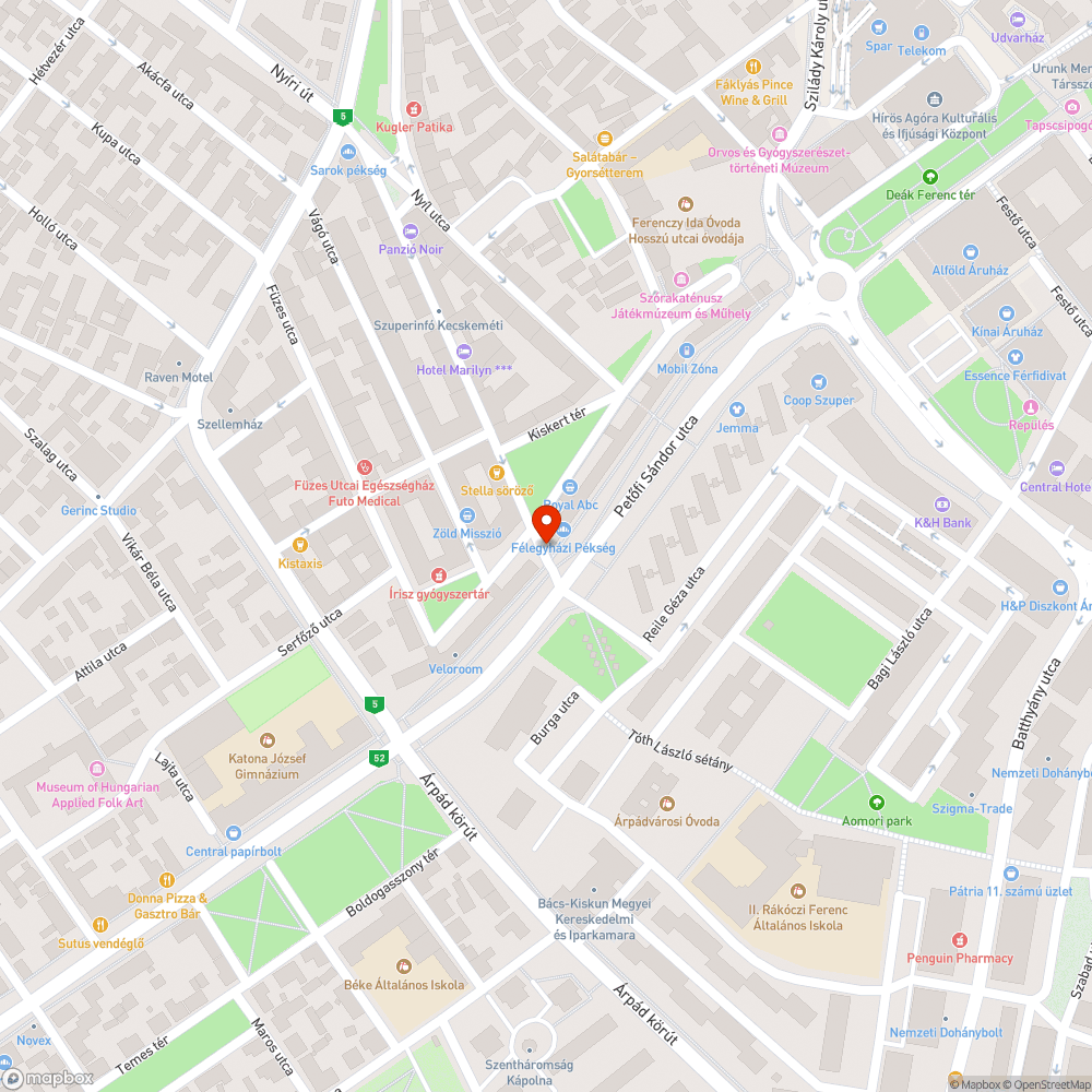 Nem működő közvilágítás a Kőhíd utcán bejelentés helye