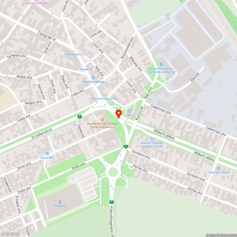 Nem működő közvilágítás a Kurucz téren bejelentés helye