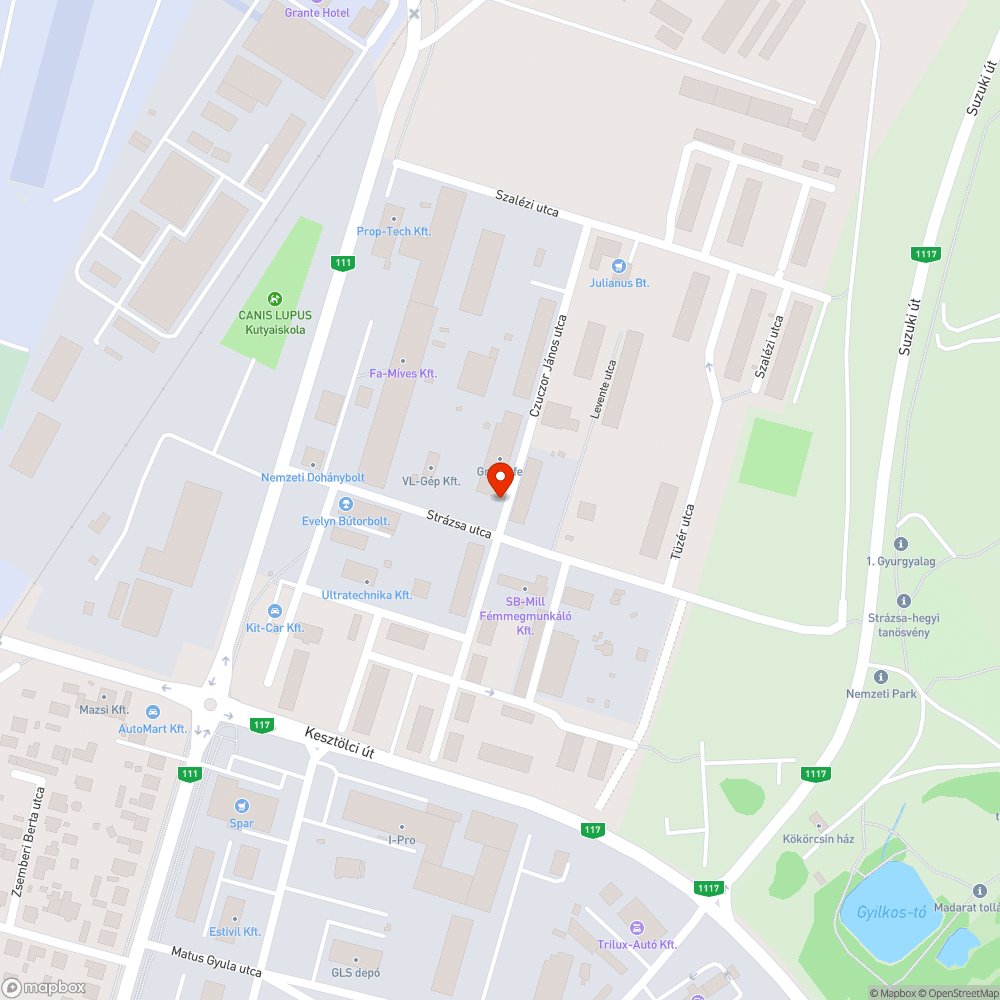 Korábban felfestett, azóta elfeledett kátyú bejelentés helye