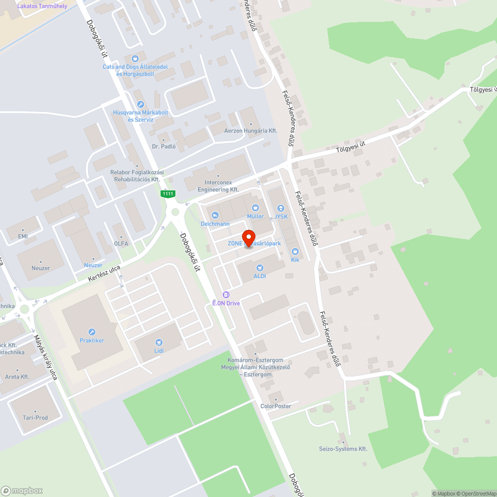 Kiégett lámpa az ALDI parkolóban bejelentés helye