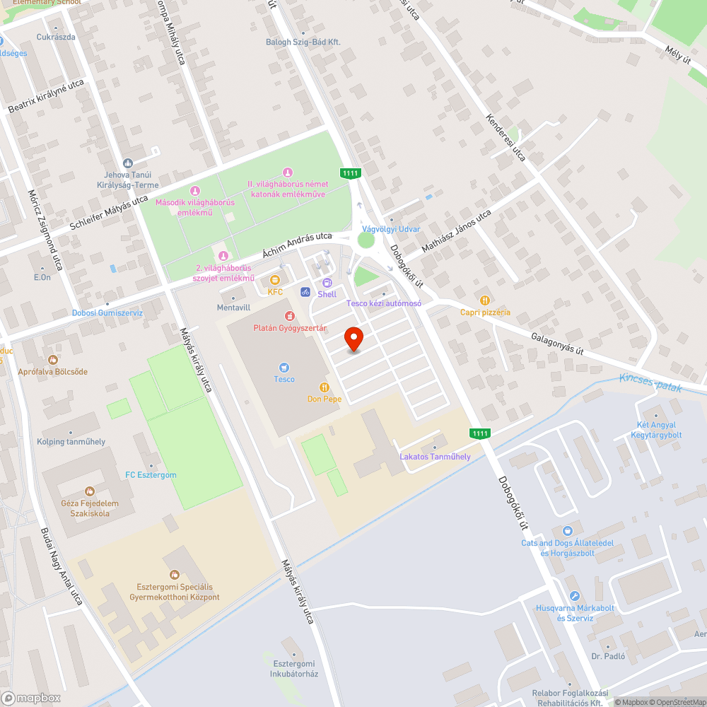 Kiégett lámpák a Tesco parkolóban bejelentés helye