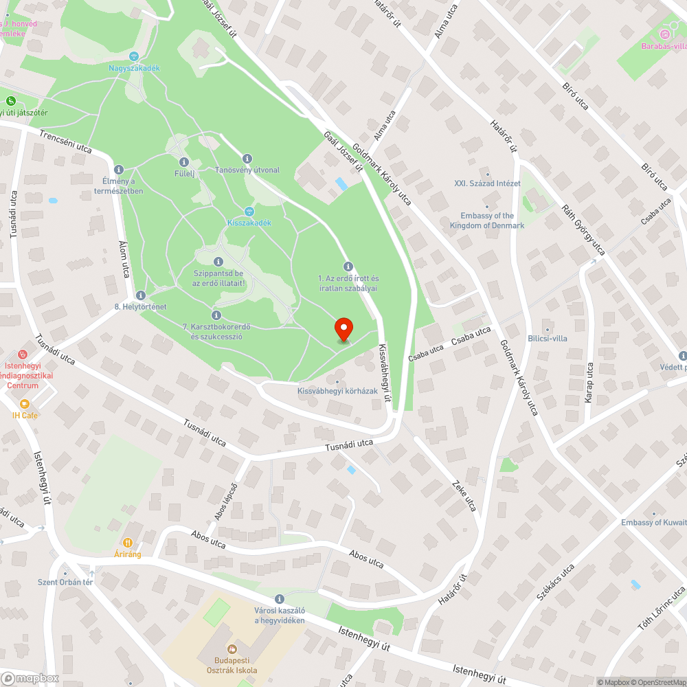 Kis-Sváb-hegy graffitis bunker bejelentés helye