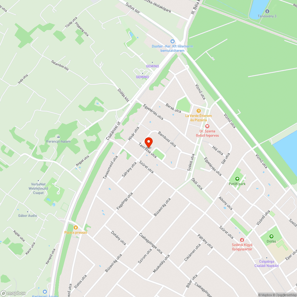 Tó a Tavirózsán bejelentés helye