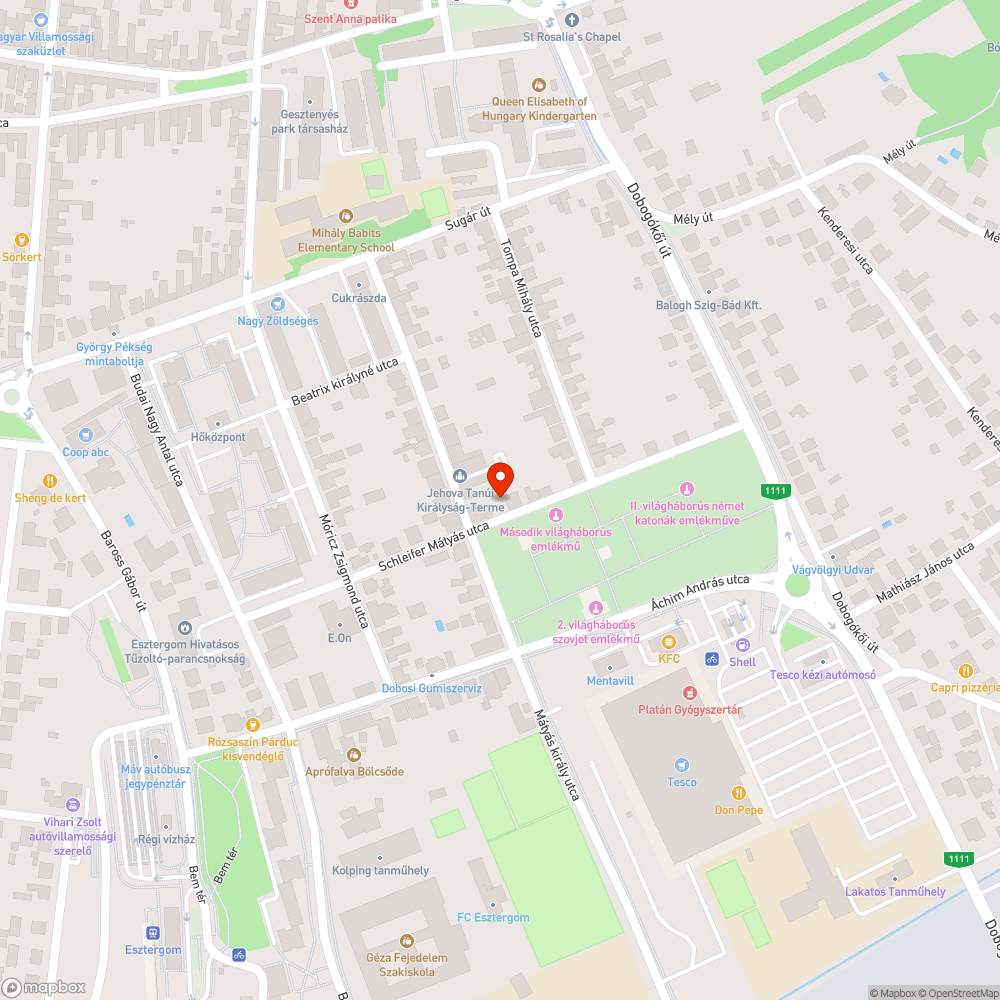 Parkban parkoló autók Esztergomban bejelentés helye