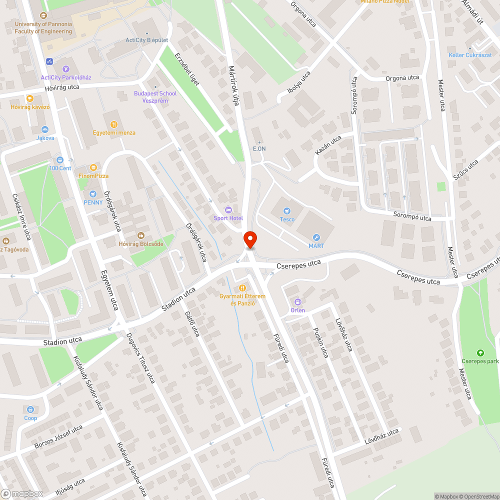 Kereszteződésben bent ragadó járművek bejelentés helye