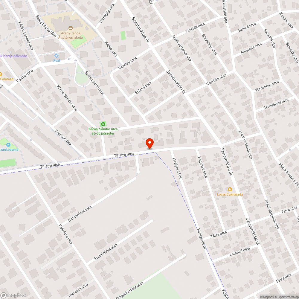 Kátyú bejelentés helye