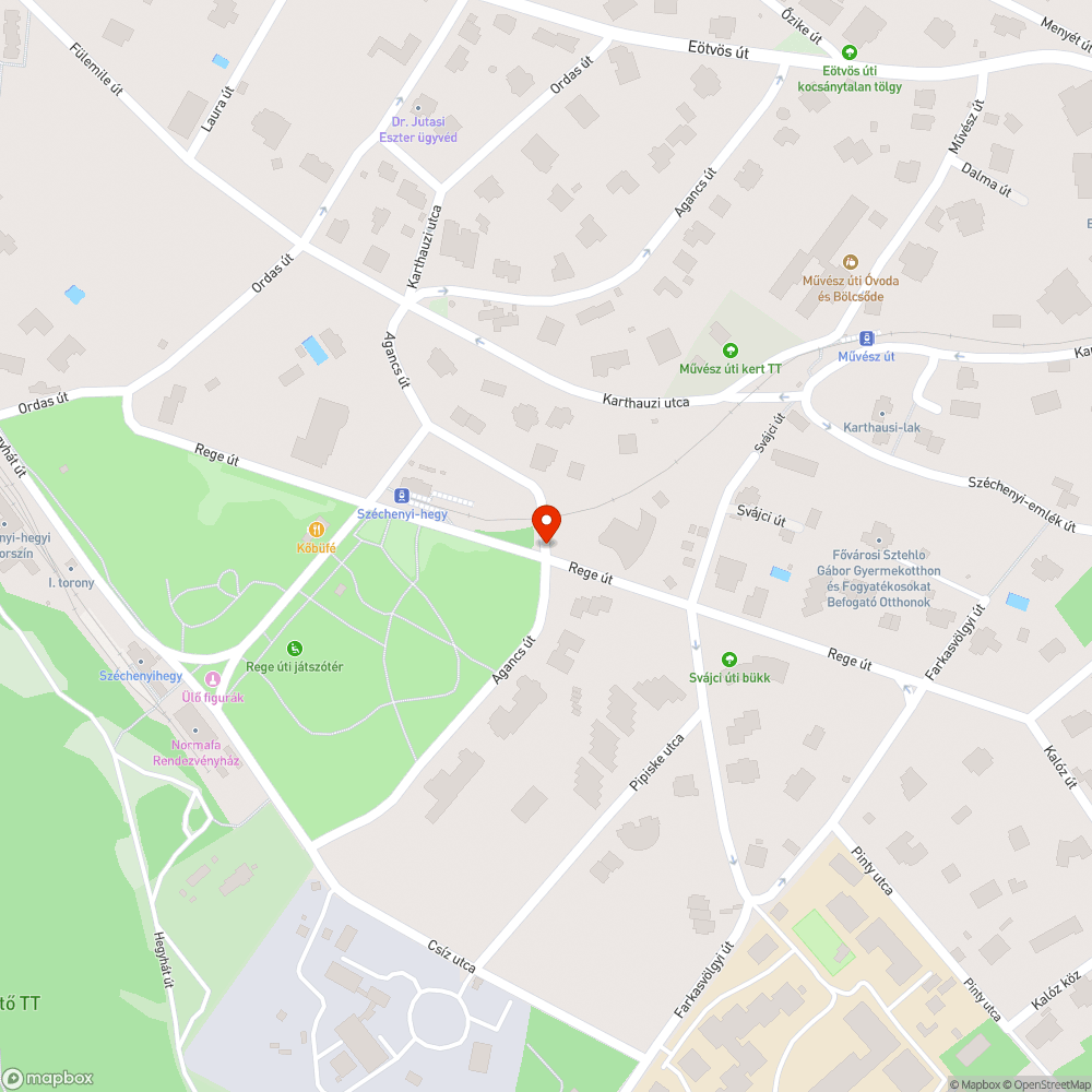 Kátyú Rege út-Agancs út kereszteződésben bejelentés helye